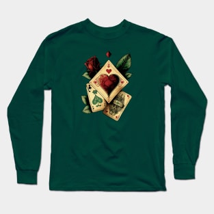 Ace of hearts style design Long Sleeve T-Shirt